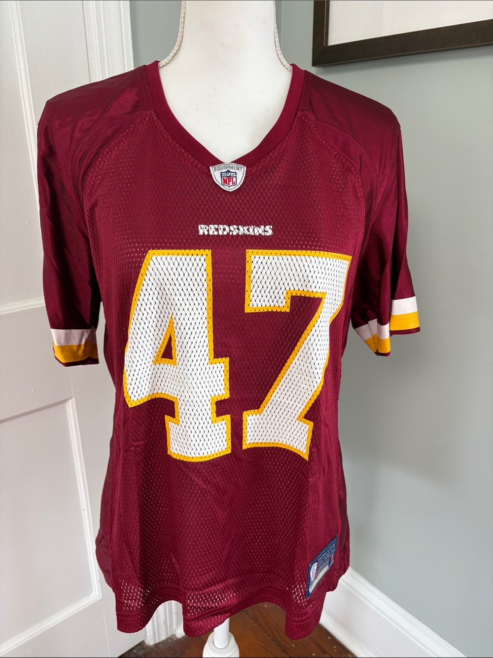 2011 NFL Burgundy Redskins #47 Men's Football Jersey Cooley Size Large
